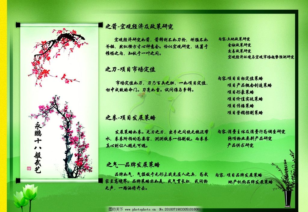地产简介图片,国画 山水 花草 底纹 源文件 房地