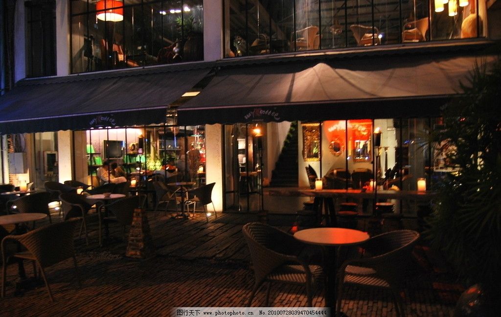夜幕下的西餐厅图片,夜市 餐饮 饮食 吃饭 城市