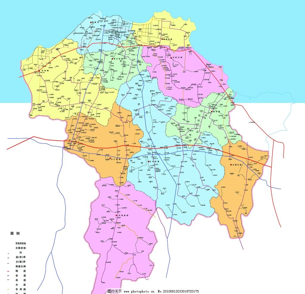 蓬莱地区交通图 每个乡镇都是分层的 源文件图片
