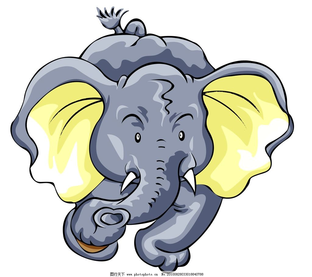 大象的漫画图片,灰色 动物 重 可爱 大耳朵 源文件-图行天下图库