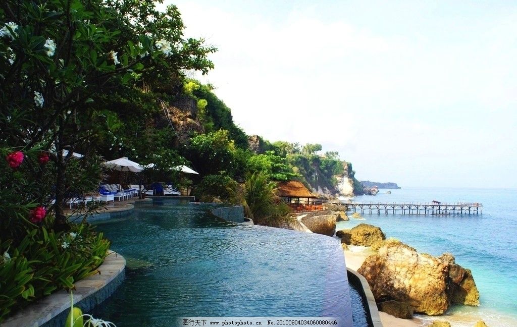 巴厘岛风光 东南亚 印尼 热带植物 蓝天 白云 大海 风景 旅游