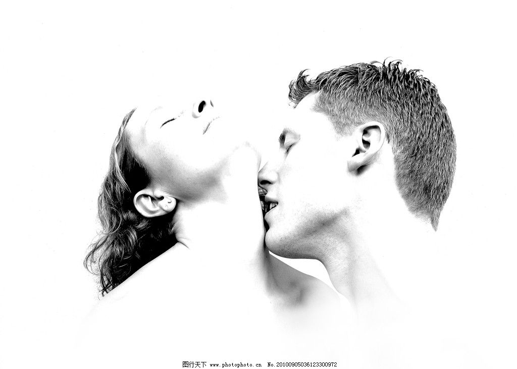 相爱男女 爱情 相爱 激情 黑白 日常生活 人物图库 摄影 180dpi j