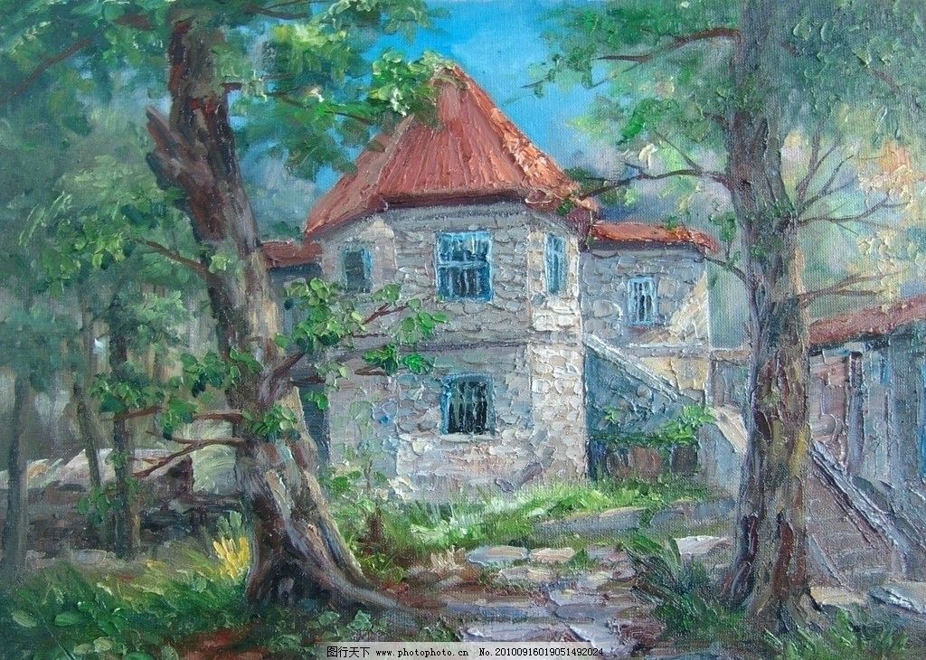 风景油画 手绘 油画 装饰画 无框画 扫描 风景 城堡 房子 树 森林_易速网 风景油画 手绘 油画 装饰画 无框画 扫描 风景 城堡 房子 树 森林