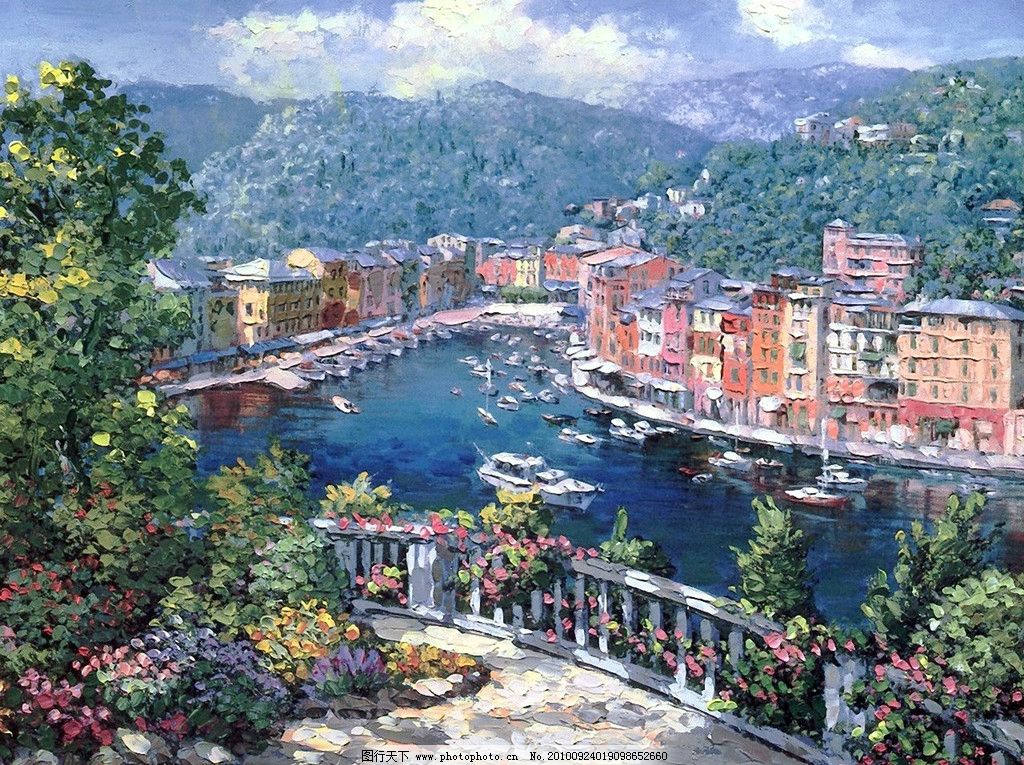 风景油画 欧美油画 绘画 艺术 设计 建筑 法国 欧洲 欧美 乡村景色 乡村风景 乡村油画 小镇 房子 油画作品 大师作品 街道 花 鲜花 当代艺术家作品 艺术家 景色 西方油画 天空 白云 树 树木 船 大海 海 海岸 岛 岛屿 绘画书法 文化艺术 72DPI JPG