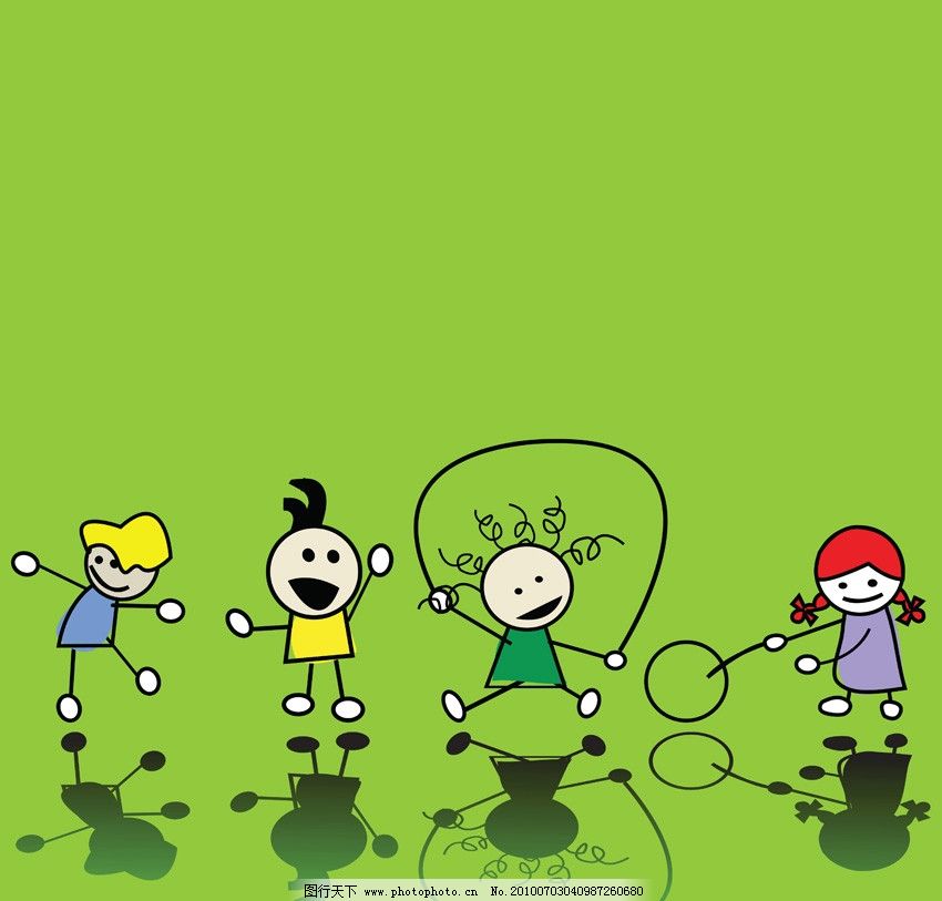 矢量卡通儿童 绿色 幼儿 运动 跳舞 活泼 简笔画 儿童幼儿 矢量人物