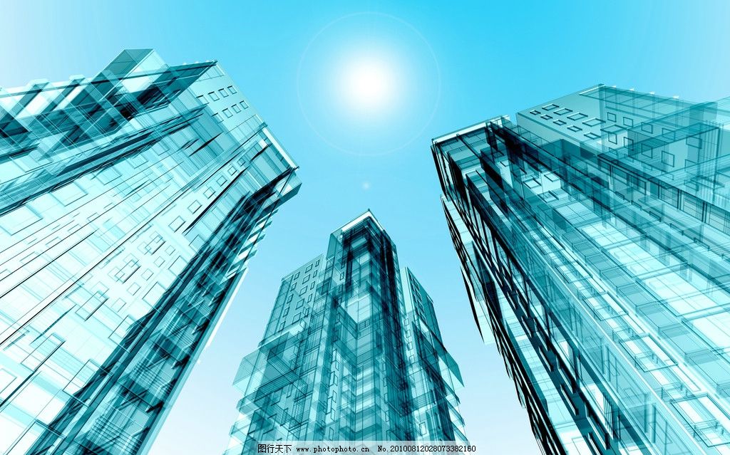 透明感很强的城市建筑图片 建筑设计 环境设计 图行天下素材网